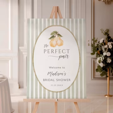 Perfect Pair Bridal Shower Welcome Sign Template, Perfect Pear Couples Wedding Shower Welcome Poster, Pear Bridal Shower Sign - EJ12