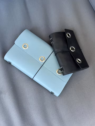 Personalized Leather Journal Cover Trifold, A6 A5 Refillable Traveler’s Journal | 3 STUDDED FRONT