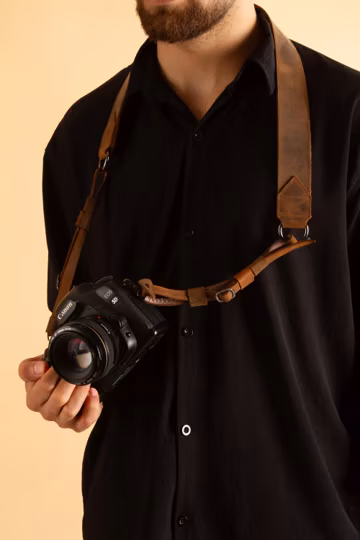 Personalized Leather Camera Strap for Nikon Canon DSLR – Custom Camera Strap, Vintage Camera Accessories Photographer Gifts For Photographer