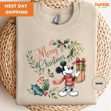 Mickey Mouse Christmas Sweatshirt, Cute Christmas Sweater, Disney Xmas Crewneck, Mickey Very Merry Christmas Sweatshirt, Christmas Gift