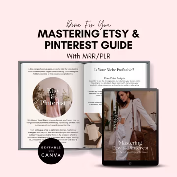 Etsy Pinterest Guide. Complete eBook with Marketing Strategies and Digital Selling Tips.