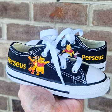 Winnie The Pooh Converse Custom Winnie the Pooh Sneakers For Kids Many Color and Sizes Personalized Pooh Shoes