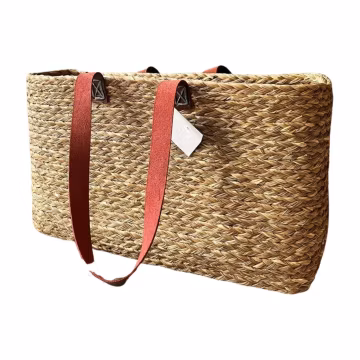 Boho Chic Beach Tote Bag | Handwoven Konna Grass Handbag | Eco-Friendly Embroidered Summer Purse | Natural Woven Market Tote