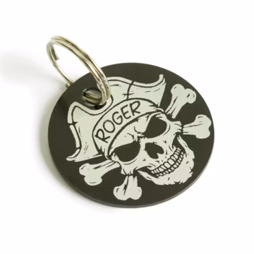 Pirate Dog Tags Personalized, Skull and Cross Bones Dog Tags for Dogs, Cat Tags For Collar, Engraved Dog ID Tag, Pet Name Tag, Dog Mom Gift