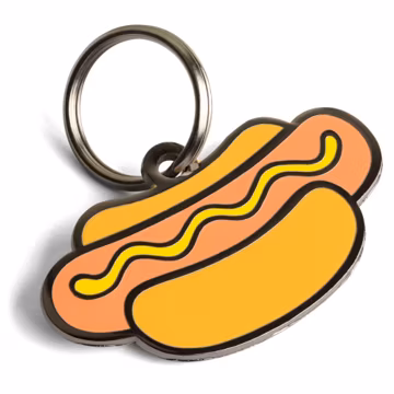 Hotdog Dog Tag, Sausage Enamel Dog Tag For Dogs, Custom Hot Dog Pet Name Tags, Free Personalized Engraving, Funny Dog Tags, Dog Gift
