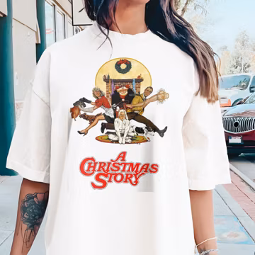 A Christmas Story V5 Natural T Shirt movie poster retro vintage Cotton Men's Women's gift present