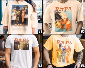 B.A.P.S V1-V4 Natural T Shirt movie poster retro vintage Cotton Men's Women's gift present