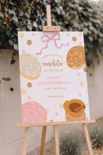 Little Conchita Baby Shower Welcome Sign, Sweet Bread Theme|Editable Template, G13