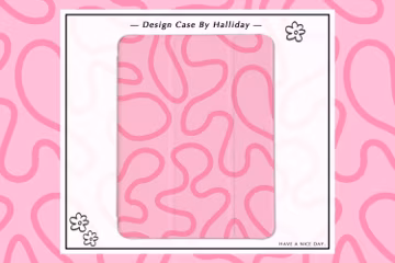 Maze Pink Line iPad case iPad Cover for iPad 2021 iPad with Pencil Holder for iPad 10/9/8, 10.2,iPad Air 4/5, iPad Pro 11/12.9
