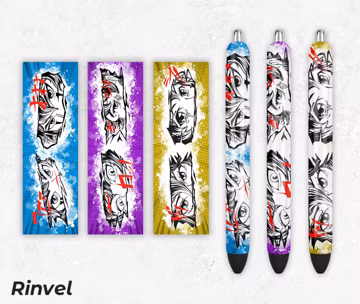 Anime Pen Wraps PNG Sublimation designs Waterslide Epoxy Pen Wraps Sublimation prints PNG File Digital Download