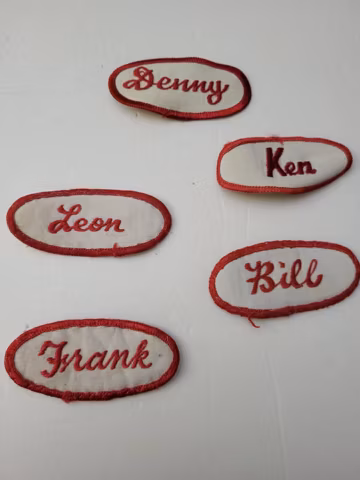 Vintage embroidered uniform name patches: YOU CHOOSE