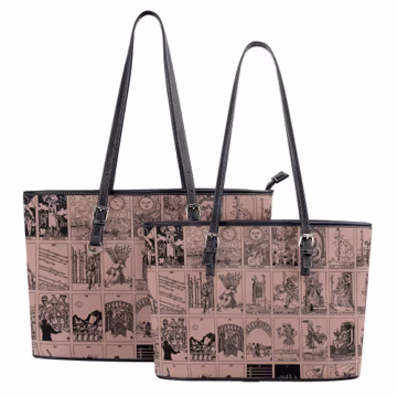 Pink Tarot Card Tote Bag, Vintage Tarot Purse, Witchy Shoulder Bag, Rider Waite Inspired Tote, Mystical Occult Gift