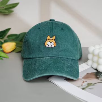 Embroidered Corgi Butt Dad Hat, Cute Corgi Washed Baseball Caps, Lovely Dog Animals Baseball Hats, Everyday Unisex Hats,Gifts for Dog Lovers