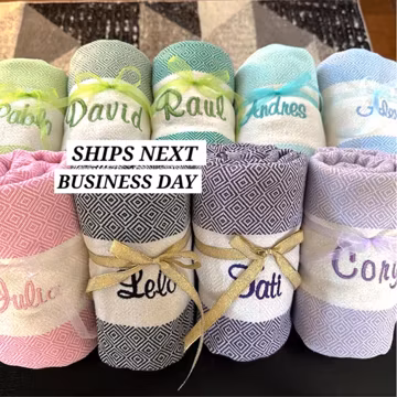Personalized Beach Towel, Girls Trip Gift, Party Favor, Monogrammed Beach Towel, Beach Bridal Party Towel, Bachelorette Wedding Custom Gifts