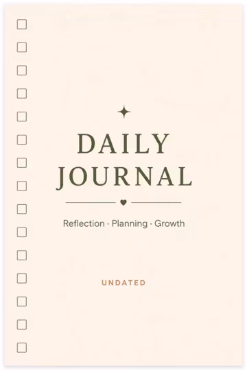 Daily Journal Printable PDF | Undated Planner | Self Reflection Journal | Digital Journal | Daily Planner | Goal Planner | Instant Download