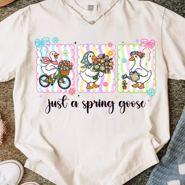 Spring Goose PNG | Just a Spring Goose Sublimation Design | Cute Goose with Flowers PNG | Spring Shirt Design | Floral Goose PNG