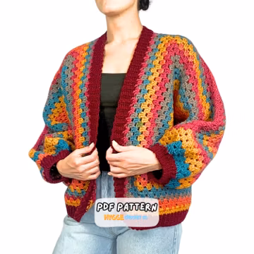 CROCHET PATTERN Easy Granny Hexagon Cardigan Pattern Crochet Hexagon Sweater Pattern Women's Cardigan Gift Instant Digital Download PDF