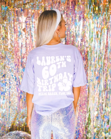 Custom 60th Birthday Shirt 60th Bday Party Tshirts Vintage 1963 60th Birthday Vacation T-shirts Fabulous & 60 Tees 60s Party Vacation Shirts