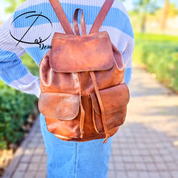 Classic Leather Backpack Leather vintage look Bag