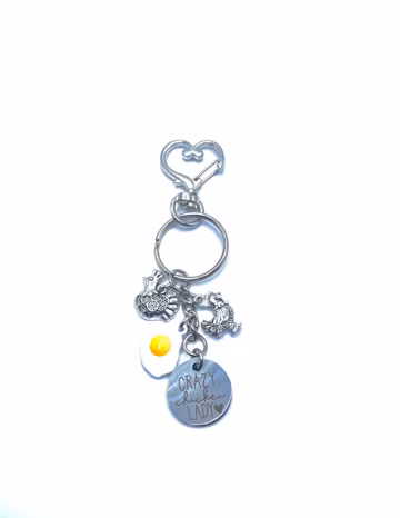 Crazy Chicken Lady Keychain Bag Charm