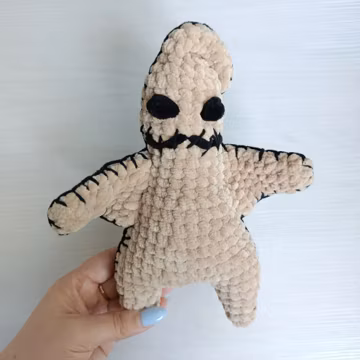 Oohie Boogie Crochet Pattern – Halloween Voodoo Doll Amigurumi – Spooky Boogie man Crochet Keychain Plush – DIY PDF Tutorial in English