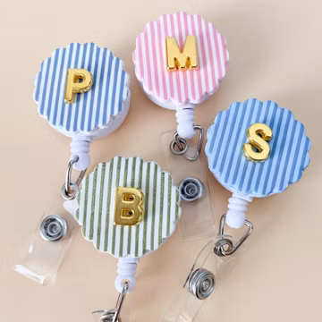 Badge Reel Trendy Badge Clip with Initial Badge Reel Cute Nurse Essential for Work Accessory for Badge Id Holder Personalized Nurse Gift