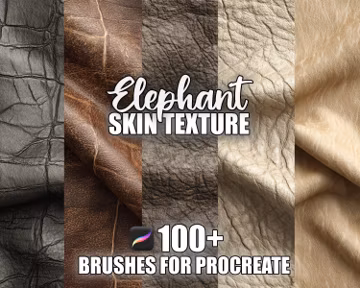 Elephant Skin Texture Procreate Brushes: 100+ Seamless Pattern Stamps (Instant Download)