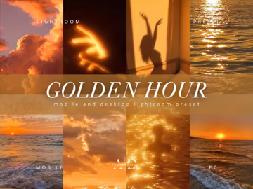 Golden Hour Mobile and Desktop Lightroom Presets Warm Sun | Light and Outdoor Wedding Aesthetic Filter Presets Golden Hour Lightroom Presets