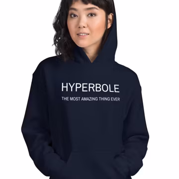 Hyperbole, the most amazing thing ever hooded sweatshirt, funny English teacher gift hoodie, exaggerate, grammar, Unisex Hoodie