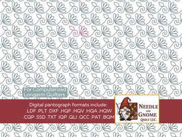 Spiral Sprig- Digital Longarm Quilting Design for Edge to Edge Pantographs
