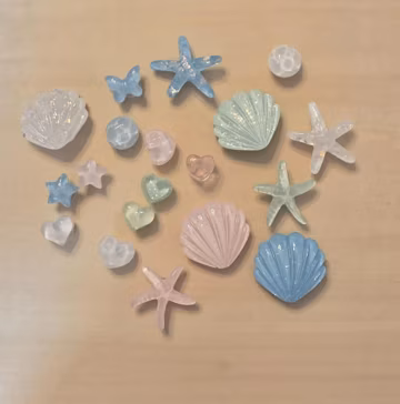 Sea shells, ocean, starfish themed shoe charms for your shoes, cute shoe charms, clog compatible shoe charms