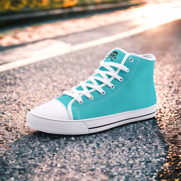 Turquoise / Unisex High Top Canvas Shoes, Goth, Emo, Goblincore, Woodland, Witchcore, Faecore, Boho, Bohemian, Cottagecore