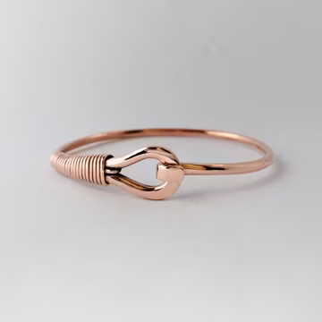 Wire Wrapped Pure Copper Bracelet - Minimalist Hook Bracelet - Arthritis Healing Jewelry