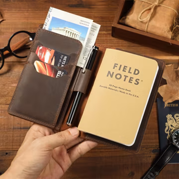 Personalized Leather Journal Cover, Rustic Leather Cover, Custom Field Notes Cover, Pocket Journal Cover, Handmade Leather Cover