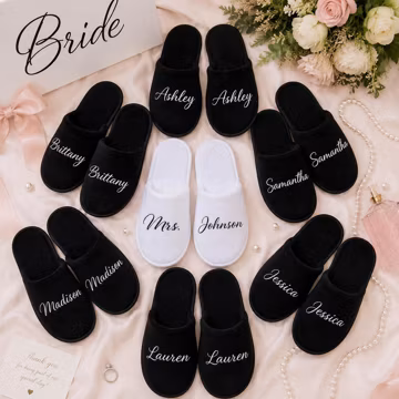 Personalized Spa Slippers, Custom Slippers, Personalized House Slippers, Wedding Favor, Spa Party Favor, Birthday Party Favor -alfr