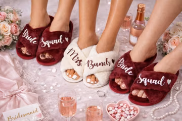 Custom Mrs Slippers, Bridal Party Slippers, Bridesmaid Slippers, Personalized Soft Fluffy Slippers -gl. Autumn