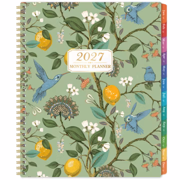 2027 Monthly Planner – Large 9" x 11" Paper Calendar with Tabs