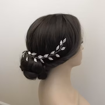 Bridal Leaf Hair Vine: Wedding Hair Piece, Silver or Gold