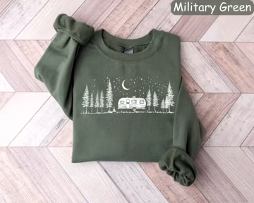 Night Sky Camping Sweatshirt, Glamping RV Sweater