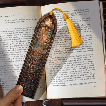 Gothic Moth Stained Glass Bookmark – Custom Bookmark SVG | Personalized Gift | Dark Insect Bookmark Idea | Mystical Gothic Page Marker Gift