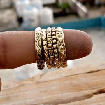 Thin Brass Stacking Rings: Handmade Boho Set of 5
