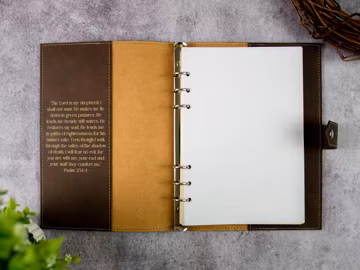 Personalized Leather 6-ring Journal With Clasp | Custom Laser Engraved Refillable Prayer Journal, Custom Diary for Women, A5 bullet journal