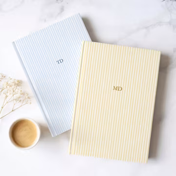 Customized Striped Journal Design, Personal Diary, Gift for Writers, Planner, Gratitude Journal, Inspirational Notebook
