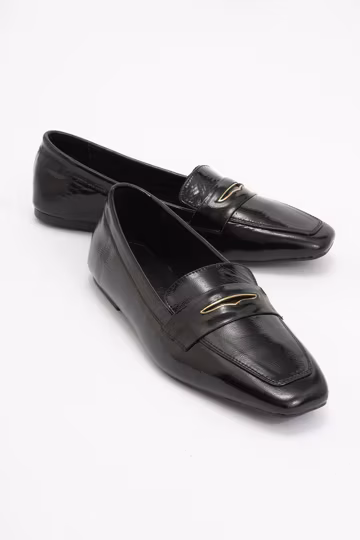 Women's Leather Loafers, Black Leather Loafers, Comfortable Loafers for Women, Casual Flats, Comfortable Work Shoes, Casual Loafers