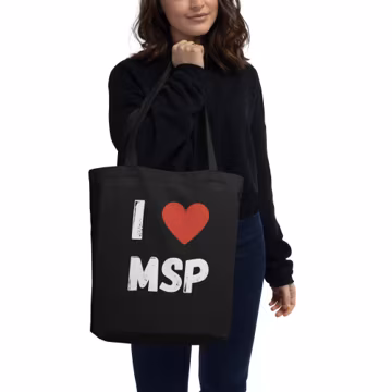 I Love MSP Tote Bag - Minneapolis St. Paul Organic Cotton