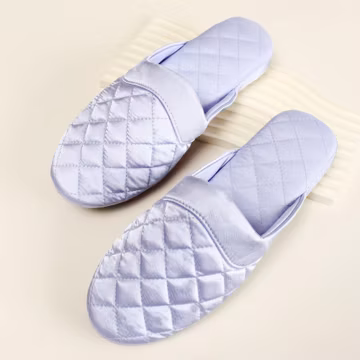 Luxury Satin Indoor Slippers for Women, Elegant Anti-Slip House Shoes, Quiet Sole Bridal Slippers, Cozy Bridesmaid Gift, Chic Home Footwear