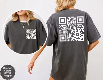 Comfort Colors® F*ck Off QR Code Crew Shirt, Funny Saying Shirt, Sarcastic Gift for Friends, Gag Holiday Gift for Him, Dirty Saying Gifts