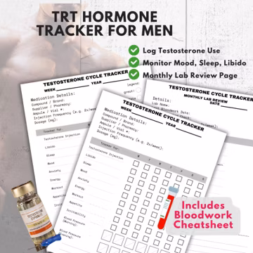 Fitness Hormone Tracker for Men: TRT Cycle Planner (PDF)