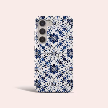 Azulejo Porcelain Phone Case Mediterranean Blue Tile Cover Fit for Samsung Galaxy S25 S24 Plus S23 Plus S22 Ultra S20 FE Note 20 Ultra