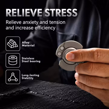 Fidget Toy Magnetic Metal Slider, 3-in-1 EDC Desk Toy in Black or Silver